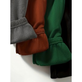 Letter Print Jogger Pants 4 Pack, Casual Elastic Waist Sporty Pants, Women's Clothing